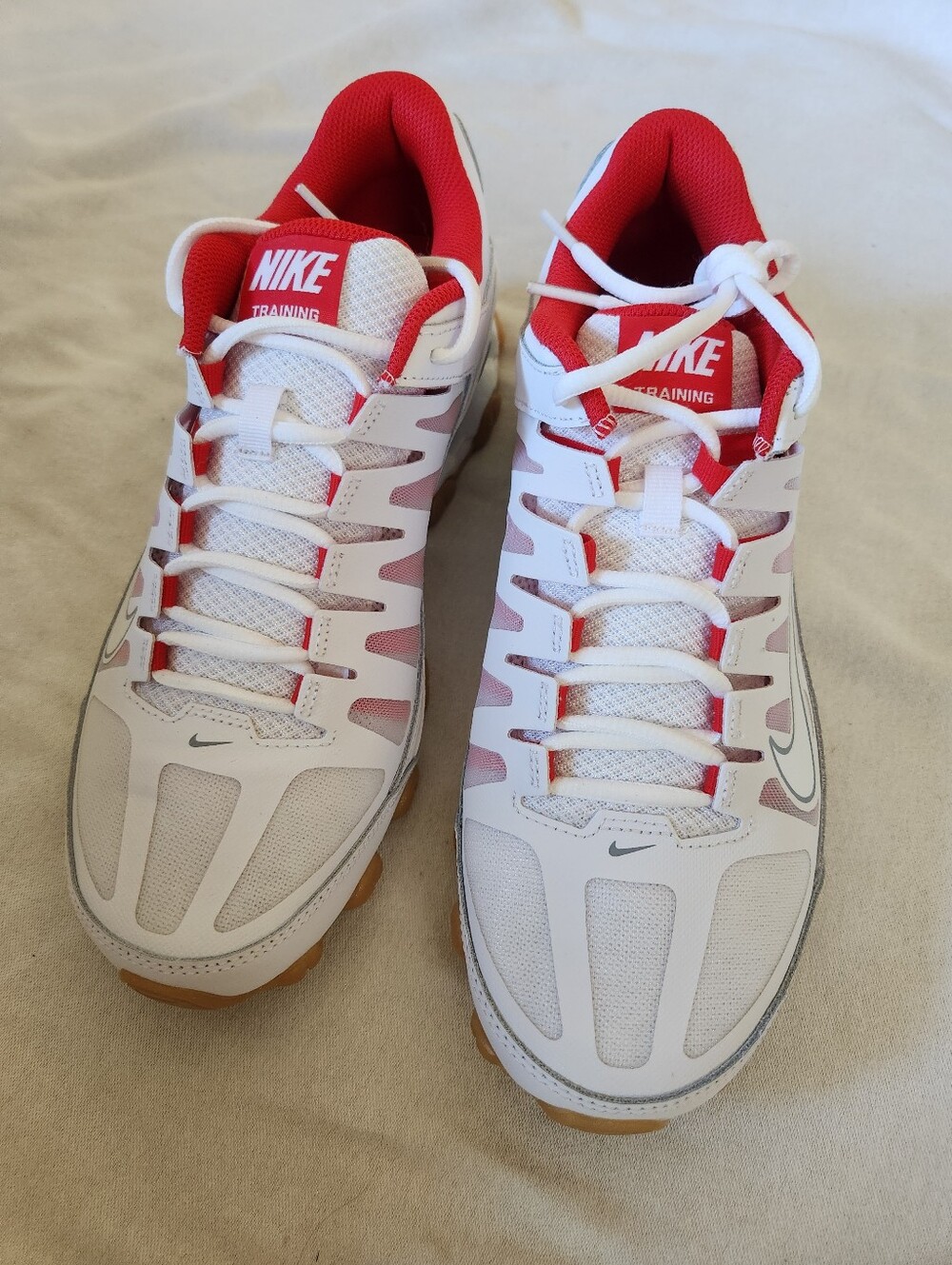 Nike‎ Reax 8 TR Mesh Sneakers Mens 9 White Red 621716-103 Walking Shoes NEW - Picture 12 of 14